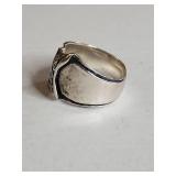 Silpada .925 Sterling Silver Wide Band Ring with CZ Accents 11g