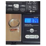 Silpada .925 Sterling Silver Ring with Carved Wood Inlay 8g