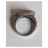 Silpada .925 Sterling Silver Ring with Carved Wood Inlay 8g