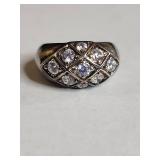 .925 Sterling Silver CZ Dome Ring