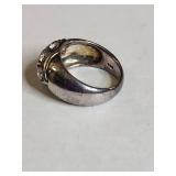 .925 Sterling Silver CZ Dome Ring