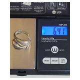 Sterling Silver Triple Band Wave Ring 6g