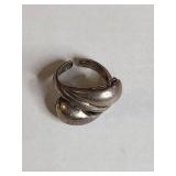 Sterling Silver Triple Band Wave Ring 6g