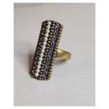 Silpada Pearl and Purple Crystal Statement Ring