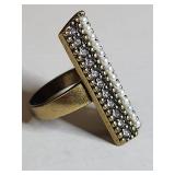 Silpada Pearl and Purple Crystal Statement Ring