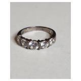 .925 Sterling Silver Five-Stone CZ Ring