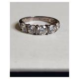 .925 Sterling Silver Five-Stone CZ Ring