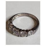 .925 Sterling Silver Five-Stone CZ Ring