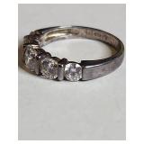 .925 Sterling Silver Five-Stone CZ Ring