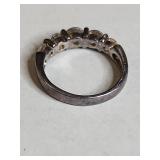 .925 Sterling Silver Five-Stone CZ Ring