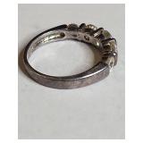 .925 Sterling Silver Five-Stone CZ Ring