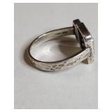 Silpada .925 Sterling Silver Crystal Cluster Ring with Baguette Accent