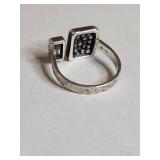 Silpada .925 Sterling Silver Crystal Cluster Ring with Baguette Accent