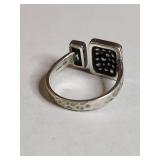 Silpada .925 Sterling Silver Crystal Cluster Ring with Baguette Accent