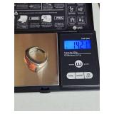 Silpada .925 Sterling Silver Coral Inlay Ring 14g