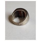 Silpada .925 Sterling Silver Coral Inlay Ring 14g