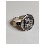 Silpada .925 Sterling Silver Mayan Calendar Ring 11.8g