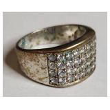 Silpada .925 Sterling Silver Wide Band CZ Ring 11g