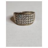 Silpada .925 Sterling Silver Wide Band CZ Ring 11g