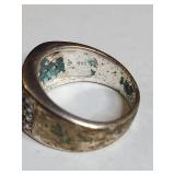 Silpada .925 Sterling Silver Wide Band CZ Ring 11g