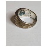 Silpada .925 Sterling Silver Wide Band CZ Ring 11g