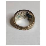 Silpada .925 Sterling Silver Wide Band CZ Ring 11g