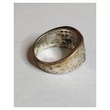 Silpada .925 Sterling Silver Wide Band CZ Ring 11g