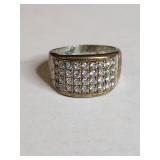 Silpada .925 Sterling Silver Wide Band CZ Ring 11g