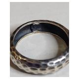 Silpada .925 Sterling Silver Hammered Ring with Peridot 5.9g