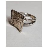 Silpada .925 Sterling Silver Modernist Split Band Ring 11g