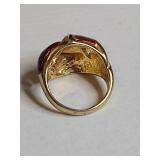 American Flag Themed Ring with Multi-Gemstone Companion