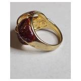 American Flag Themed Ring with Multi-Gemstone Companion