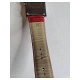Rectangular Japanese Quartz Watch with Red Leather Band