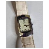 Silpada Designs Rectangular Watch with White Leather Band