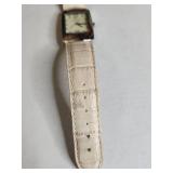 Silpada Designs Rectangular Watch with White Leather Band