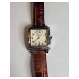 Silpada Designs Square Watch with Brown Leather Band