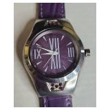 Bijoux Terner Purple Roman Numeral Watch with Crystal Accents