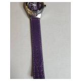 Bijoux Terner Purple Roman Numeral Watch with Crystal Accents