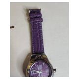 Bijoux Terner Purple Roman Numeral Watch with Crystal Accents