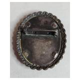 Vintage TLM Purple Iris Floral Oval Brooch