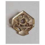 Art Deco Style Red Glass Brooch