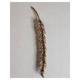 Gold Tone Feather Brooch