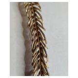 Gold Tone Feather Brooch