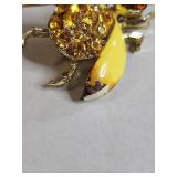 Animal Brooch Set - Pearl Frog, Golden Hummingbird & Bumble Bee