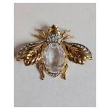 Swarovski Crystal Bee Brooch with Rhinestones