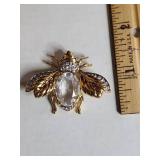 Swarovski Crystal Bee Brooch with Rhinestones