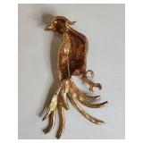 Decorative Peacock Brooch with Rhinestones - Needs repair