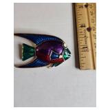 Colorful Enamel Tropical Fish Brooch