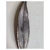 Sterling Silver Feather Brooch 5g