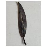 Sterling Silver Feather Brooch 5g